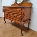 Brocante Vintage Kaptafel Make-up Tafel Met Drieluikspiegel thumbnail 6