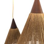 Deense Teak Hanglamp Met Touw 61859 thumbnail 6