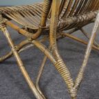 Gepatineerde Rotan Belse 8 Fauteuil Met Hoge Rug, Dutch Design, 1950 thumbnail 13