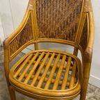 4 Rotan Webbing Bamboo Diner Stoelen , 1980s thumbnail 3