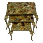 Vintage Set Nesttafels Onyx Marmer Jaren 60 Bijzettafeltjes thumbnail 8