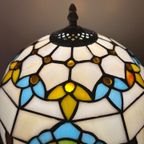 2 Stuks Art Nouveau Tiffany Stijl Tafellampje Glas In Lood Groot thumbnail 5