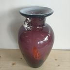 Bloemenvaas  Donkerpaars Flamed Met Oren (Handmade) thumbnail 4