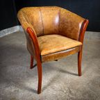 Vintage Antieke Stijl Schaapsleren Cocktail Fauteuil thumbnail 2