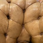 Stoere Oude Antieke / Vintage Chesterfield 2 Zits Bank Cognac Camel thumbnail 8