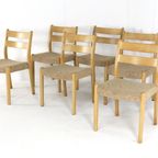 Set 6 Emc Mobler Deense Stoelen Eetkamestoelen Vintage Eiken thumbnail 2