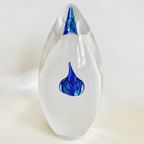 Vintage Presse Papier Glas Transparant Blauw thumbnail 4