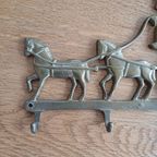 Messing Wandhaakjes Paarden Met Koets thumbnail 2