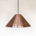 Vintage Koperkleurige Hanglamp Met Geperforeerde Kap thumbnail 7