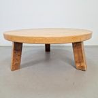 Brutalistische Ronde Salontafel Massief Eiken ´60 Japandi thumbnail 7