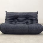 Ligne Roset Togo Set - 1 - 2 Seater & Ottoman - Pinstripe Fabric thumbnail 12