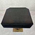 Hollywood Regency Coffee Table / Side Table Black And Gold thumbnail 4