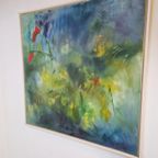 Abstract Olieverf Schilderij Mique De Boer 1993 Kleurrijk thumbnail 6