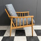 1960S Arm Chair In Wood And Fabric thumbnail 2