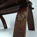 Vintage Leather Camel Footrest thumbnail 5