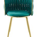 Fauteuil / Stoel Milla 100-In Set Van 2  Art Deco Stijl Velours / Velvet Groen Met Goud| Tweedekans thumbnail 2