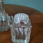 Vintage Olie En Azijn Stel, Geslepen Glas, Peper En Zout thumbnail 9