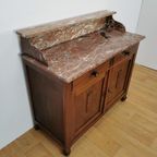 Vintage Frans Dressoir Commode, Ladekast Badkamermeubel Marmer Blad 115 thumbnail 11