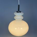 Witte Glazen Hanglamp, Peill En Putzler, Duitsland 1960'S thumbnail 6