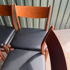 4 Pastoe Teak Skai Eetkamerstoelen Sa10 Cees Braakman thumbnail 2