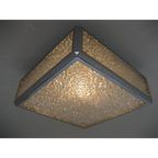 Vintage Plafondlamp, Plafonnière Met Kunststof Platen In Verchroomde Profielen 46 X 46 Cm, Jaren thumbnail 3