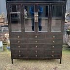 Antieke Oosterse Ladenkast, Apothekerskast, Vitrinekast, Ser thumbnail 3
