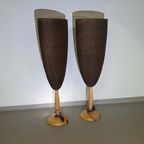 Marco Agnoli For Pierantonio Bonacina / Flûte / 2 X / Xl 180 Cm Wicker Floor Lamps From 1991 thumbnail 3