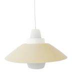 Vintage Hanglamp Jaren 60 Metaal Opaline Louis Kalff Stijl Retro thumbnail 5