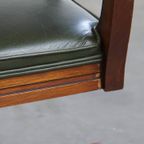 Klassieke En Tijdloze Rundleren Engelse Stijl Bureaustoel Op Wieltjes Gecombineerd Met Hout thumbnail 11