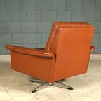 Vintage Lederen Draaifauteuil – Jaren 70 thumbnail 3