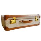 Vintage Koffer Brocante Beige Leder thumbnail 5