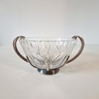 Antieke Kristal Met Zilver Suikerpot Schaal thumbnail 2