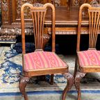Set - 5 Chippendale Stijl Stoelen. Massief Eiken. thumbnail 5