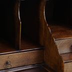 Antieke, Grote Engelse Eikenhouten Secretaire Eind 18e/begin 19e Eeuw Met Een Getrapt Interieur E thumbnail 13