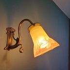 Art Nouveau Bronzen Wandlamp, Jaren 1900 thumbnail 13