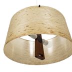 Vintage Hanglamp Met Polyester Kap En Teakhout 63171 thumbnail 5