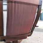 Vintage Design Fauteuil Wit Leer Houten Poot Draaifauteuil thumbnail 4
