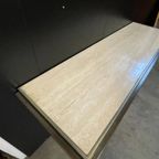 Sidetable / Wandmeubel, Travertin En Messing, Belgochrom 1970'S thumbnail 11