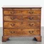Prachtige Antieke Engelse Ladekast/ Dressing Chest Uit De 18e Eeuw Met Brushing Slide thumbnail 2