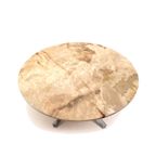 Ronde Vintage Onyx Salontafel Met Onderstel Van Chroom Uit De Jaren ’70 thumbnail 6