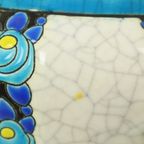 Polychrome Bloempot Vaas Catteau Boch Keramis Art Deco Ca. 1922 thumbnail 10