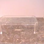 David Lange Lucite And Glass Coffee Table thumbnail 11