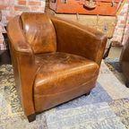 Showroommodel 2X Stoere Industriële Chesterfield Fauteuils In Vintage Cognac Leder thumbnail 7