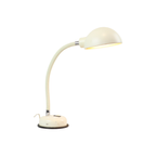 Vintage Bureaulamp Wit Industrieel Flexibel Metaal Lamp 43Cm thumbnail 3