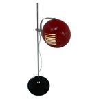 Herda - Space Age Table Lamp - Red Shade, Black Base And Chromed Upright (Rare Model) thumbnail 3