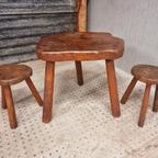 Vintage Brutalist Set Tafel En 2 Krukjes 60S thumbnail 7