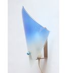 Blue Glass Wall Sconces, 1950S, Set Of Two. thumbnail 5