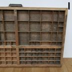 Brocante, Bruine Antieke Houten Letterbak, Wanddecoratie I thumbnail 7