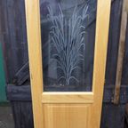 Mooie Eiken Deur Met Decoratief Geslepen Glas thumbnail 4