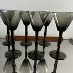 Set Van 6 Vintage Smoked Glas Martini / Coctail Glaasjes thumbnail 2